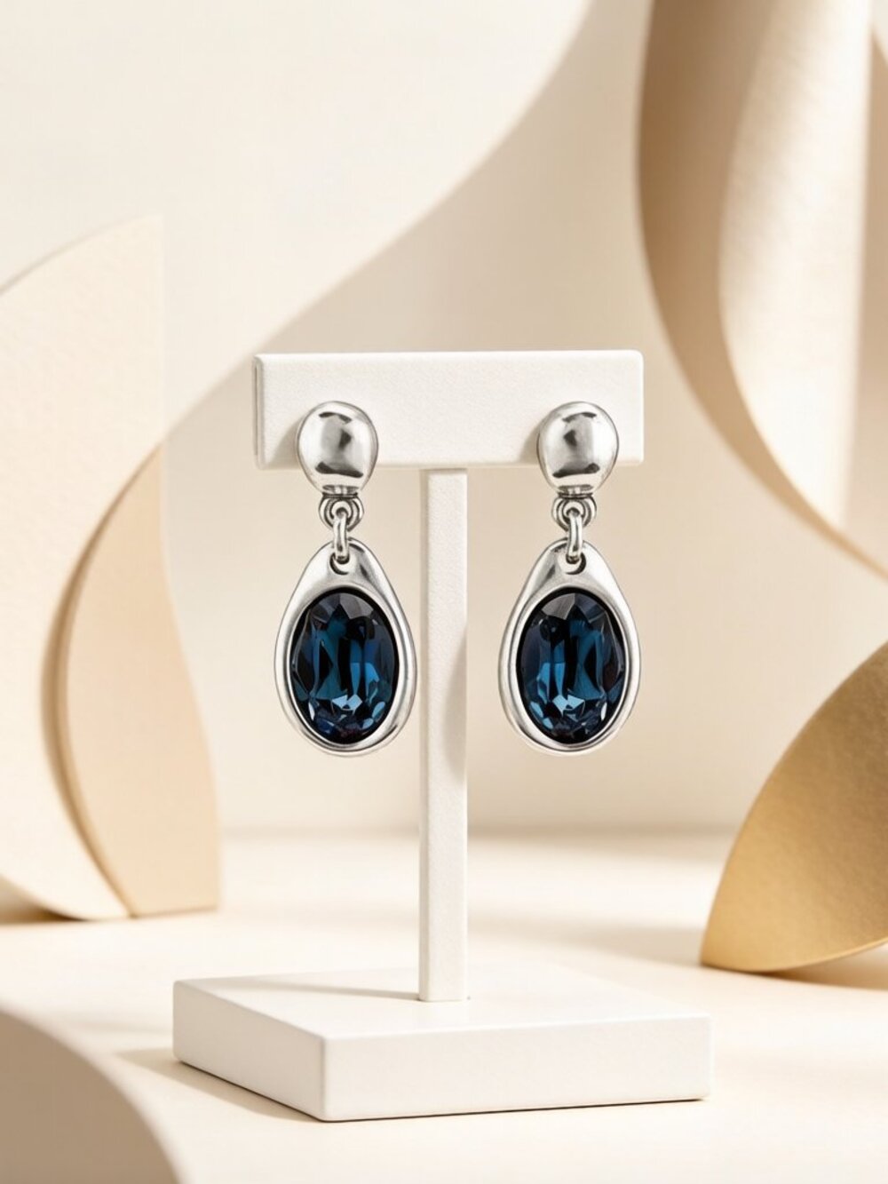 UNO de 50 Waterdrop Blue Crystal Earrings and Eardrops